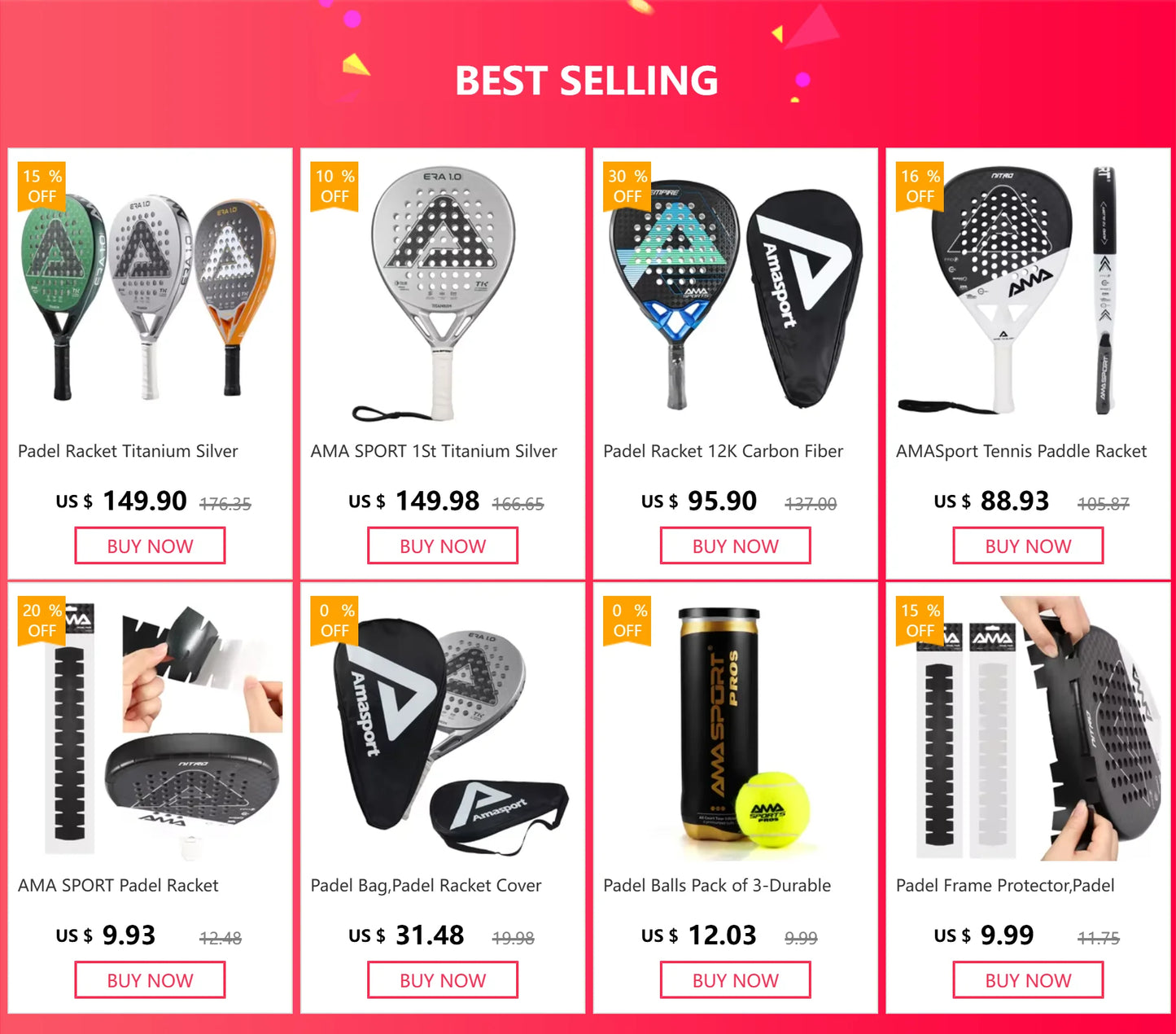 AMASPORT Carbon Padel Racket