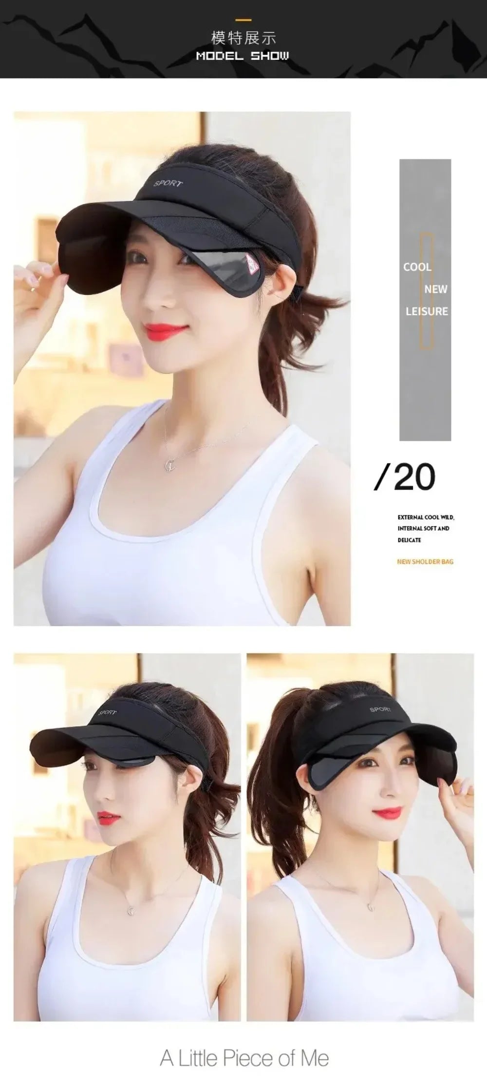 Women Wide Brim Tennis Visor