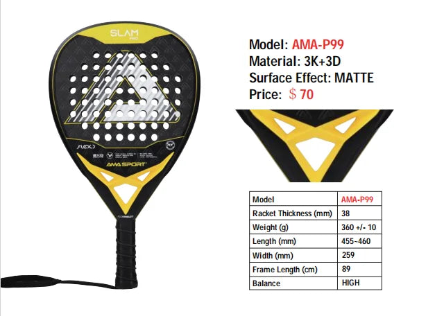 AMASPORT Carbon Padel Racket